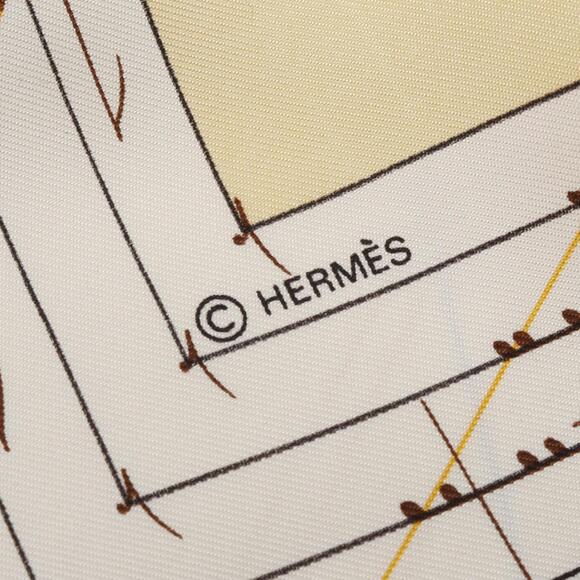 HERMES Authentic Yellow Silk Scarf - Picture 2 of 5
